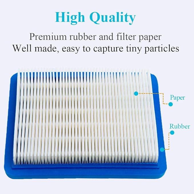 HOODELL 10 Pack 491588S Air Filter + 394358 Fuel Filter Compatible with 491588 4915885, Toro 20332, Craftsman 33644, Pro Performance for Push Lawn Mower