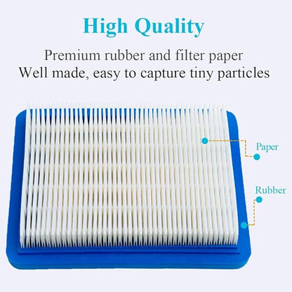 HOODELL 10 Pack 491588S Air Filter + 394358 Fuel Filter Compatible with 491588 4915885, Toro 20332, Craftsman 33644, Pro Performance for Push Lawn Mower