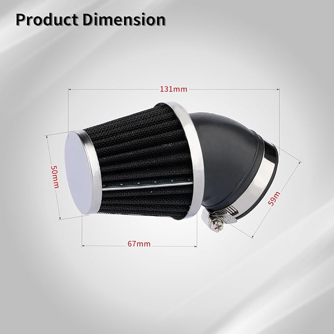 Evermotor Motorcycle Air Filter, 41mm 42mm 43mm Filter for 50cc 70cc 90cc 110cc 125cc 150cc Carb Filter GY6,Moped,ATV