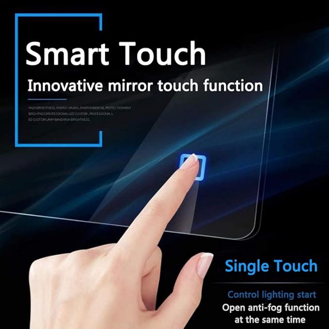 600 x 800mm LED Wall Mounted Bathroom Mirror with Lights Bathroom Mirror Touch Switch Demister Pad (Color : Horizontal Size : 600 * 800mm) (Horizontal 600 * 800mm)