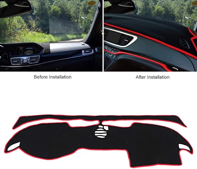 Car Dashboard Cover Anti Dash Mat Pad, Premium Polyester Sun Shade Protector, Custom Fit for Regal 2006-2008, with Large Vent Cut - Outs for Demister Airflow