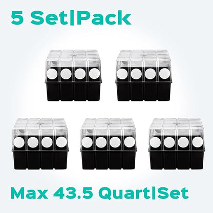 5 Set Monotub with Filter Disks 43.5 Quart Mushroom Grow Kit Vegetable Planting Tray Mini Greenhouse Germination Box for Seeds Growing Starting