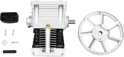 Air Compressor Pump Head, 3hp Air Compressor Pump-Head, 2200w Portable 66Gal/Min 10.24in Pulley Outer Diameter Aluminum Painting Transfer Pumps W/Air Filter Muffler, Extended Cylinder