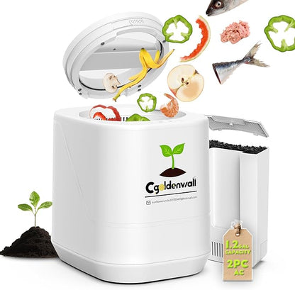 Electric Composter for Kitchen, Large Smart Compost Bin with 2 Carbon Filters, Quick Compost Maker Turn Food Waste to Fertilizer,Odorless/Auto-Clean/Out-Indoor,2025 Newer Home Countertop Compost Gifts