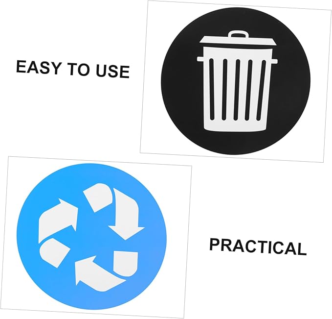 Artibetter 12PCS Self-Adhesive Trash Recycling Stickers for Indoor and Outdoor Use Garbage Sorting Labels Symbols for Easy Identification