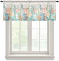 Summer Beach Sheer Valance Curtains, Ocean Colorful Coral Shell Seaweed Starfish Linen Light Filtering Kitchen Valances Rod Pocket Voile Curtain Treatment for Bedroom/Living Room/Basement 60Wx18L