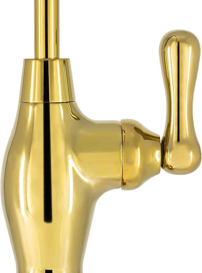 Metpure Non-airgap NSF Certified RO Faucet Reverse Osmosis Drinking Water Filtration System Water Dispenser Spout (Bright Gold). Vase Style with Faucet Wrench.