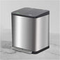 Trash Can Kitchen Large Capacity Foot-Operated Trash Can Double Three Bin Garbage Sorting Garbage Can Rectangular Trash Can with Lid, Brushed Stainless Steel Wastebasket for Office (Silver 30l)