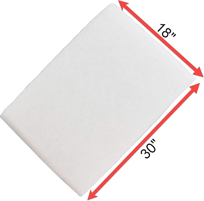 Penn-PLAX Poly Fiber Aquarium Filter Media Pad – Easy to Cut into Any Size Your Filter Requires – 30” x 18”