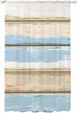 Sheer Curtains 84 Inches Long, Vintage Geometric Blue Semi Sheer Curtains Light Filtering Window Treatment, Abstract Country Shabby Wood Grain Privacy Voile Drapes for Living Room Bedroom 52x84 Inch