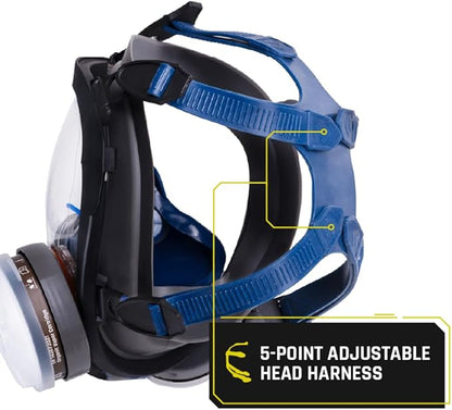 Parcil Distribution Full Face Respirator Mask with Filters – Durable Full Face Respirator Mask, Bayonet Filter Compatible