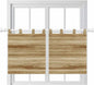 Light Brown Wood Grain Kitchen Curtains 36 Inch Length, Small Window Curtains Tab Top, Western Farmhouse Barn Door Light Filtering Short Window Treatments Tier Drapes 27.5"x36" 2 Panel