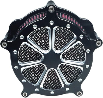 Air Filter Intake Cnc Cut Air Cleaner Venturi Motorcycle Chrome Kit for Harley Dyna 2000 - 2017 Softail 2000 - 2015 Touring 2000 - 2007 Fitment - B (Red)