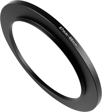 67-86mm Metal Step-Up/Down Ring Adapter Compatible with Mirrorless Cameras DSLR Lens, UV CPL ND Filter Thread Converter, Black