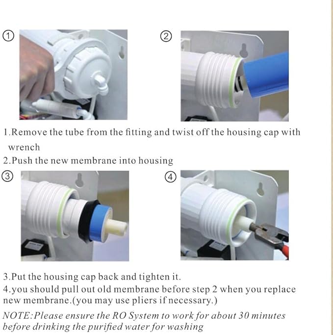 Geekpure Reverse Osmosis RO Membrane 50 GPD -NSF Certificated-Water Filter Replacement -Pack 2