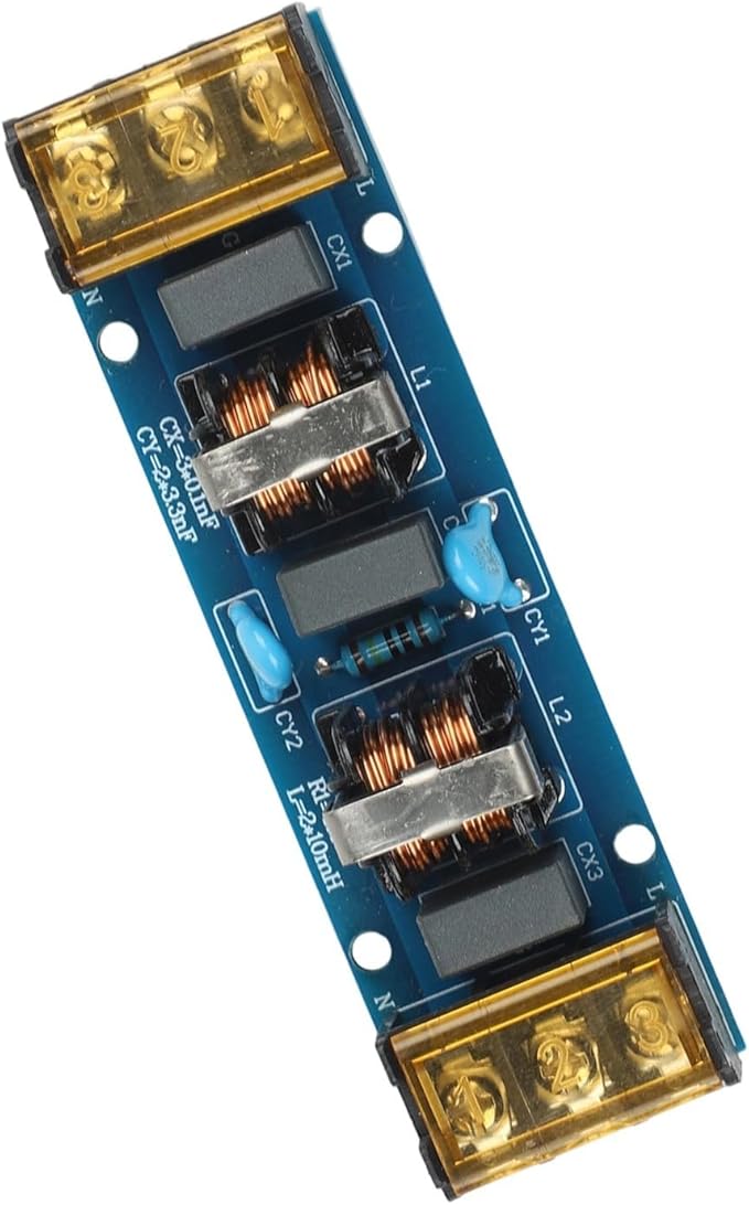 Two-Stage Low-Pass for EMI Power Filter Board 6A/25A High-Frequency Noise Suppression for Measuring Instruments Automation Systems Inverters and Communication Equipment(6A)