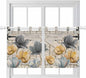 Spring Tulips Flower Kitchen Curtains 24 Inch Length, Small Window Curtains Tab Top, Vintage Floral Barn Doors Rustic Beige Light Filtering Short Window Treatments Tier Drapes 27.5"x24" 2 Panel