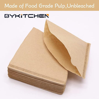 BYKITCHEN Small Coffee Filters, Size 01, Set of 200, Disposable Cone Coffee Filters Paper, Natural Paper Filters for Pour Over Coffee Dripper and Coffee Maker (1-2 Cup)