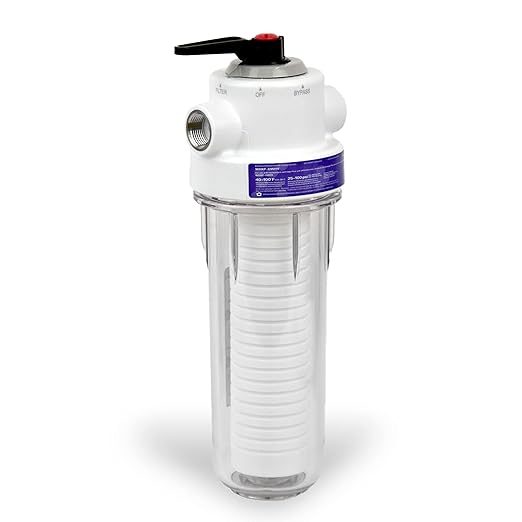 Whirlpool 10 x 2.5 Inch Whole House Water Filtration System WHKF-DWHV, 3/4" Ports, Clear Housing, NSF Certified Water Filter WHKF-GD05 Included