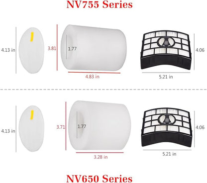 I-clean 2 Packs Replacement NV650 HEPA Foam & Felt Filters for Shark Rotator Powered Lift-Away Vacuum Cleaner, Compatible with Shark NV752,NV751,NV750,NV651,NV650,NV652 Replaces Part # XFF650 & XHF650