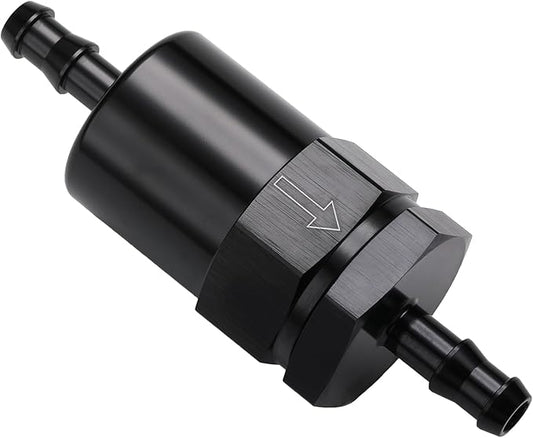 1/4" Billet Inline Fuel Filter 30 Micron Aluminum Black