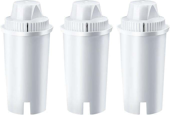 3 Pack Drop In Brita Style Alkaline Water Filter Replacement 7 Stage Mineral Water Filter.Works With Wellblue, Brita Style Pitchers & Dispensers (3 Pack)