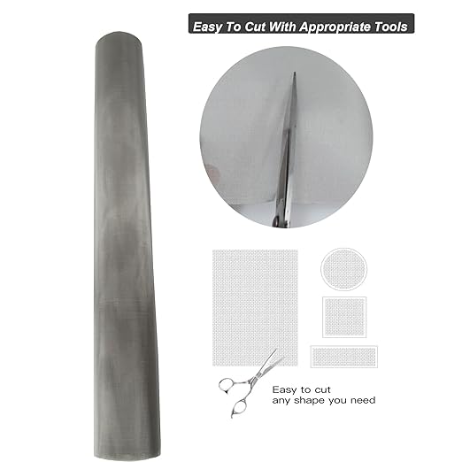 304 Stainless Steel Mesh 150Mesh, 15.7"x47.2"(40x120cm) Metal Mesh Screen, Woven Fine Wire Mesh Easy to Cut for Filter Mesh, Filtration Cloth and DIY Project