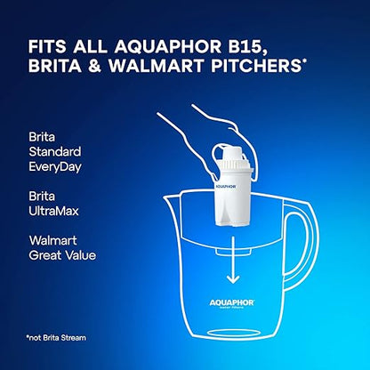 AQUAPHOR Water Filter Pitcher Ideal 7 Cup with 3 x B15 Filters - Dark Blue
