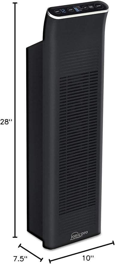 Ionic Pro Platinum (TA750) Air Purifier Tower, Never Replace Filters, Quiet Negative Ion Technology, Cleans Rooms Up to 600 sq ft