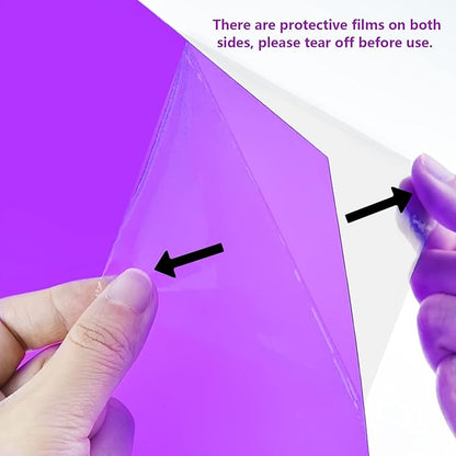 Lystaii 9pcs Halloween Gel Light Filter Color Correction Colored Overlays Transparent Color Film Lighting Gel Filter Plastic Sheets Correction 11.7 by 8.3 Inches for Film, Video, Photo, Stage (Purple)