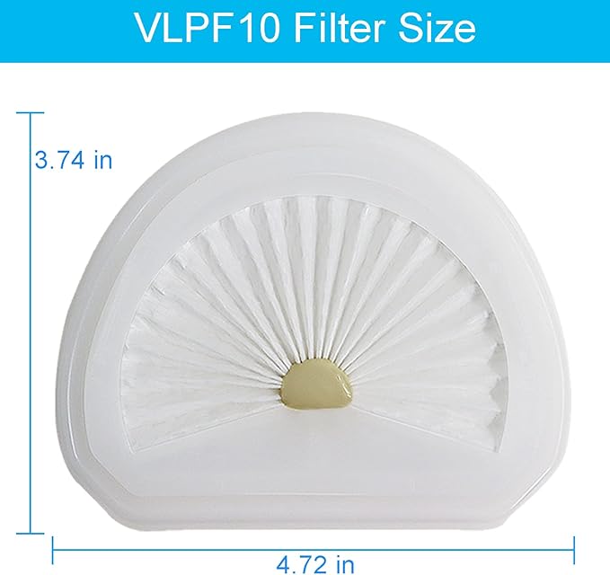 VLPF10 Filter for Black + Decker Dustbuster Cordless Handheld Vacuum HLVA320J26 HLVA325J10 HLVA315J22 Replacement Filter, Compatible HLVA315J HLVA320J HLVA325BP07 Part N575266 N600601,6 Pack
