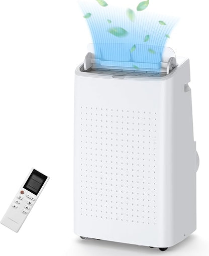 Portable Air Conditioner 15000 BTU ，Air Conditioner for Rooms Up to 850 Sq.Ft – AC With Sleep Mode, Dehumidifier, Fan, Remote Control & 24H Timer, for Bedrooms Living Room, Dining Room, White