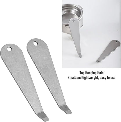 AUNMAS 3pcs Portafilter Basket Pry Removal Tool, Stainless Steel Ergonomic Design Quick Easy Cleaning Filter Basket Remover for Home Coffee Brewing