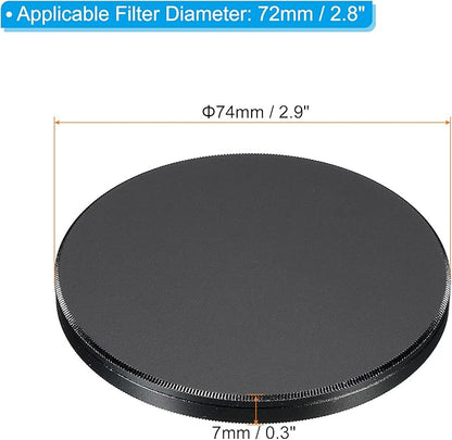 PATIKIL 72mm Lens Cap, Camera Lens Cap Cover Universal Front Metal Lens Filter Stacks Cap Protective Case for 72mm Camera Circular Polarizing Fader ND Filter, Black