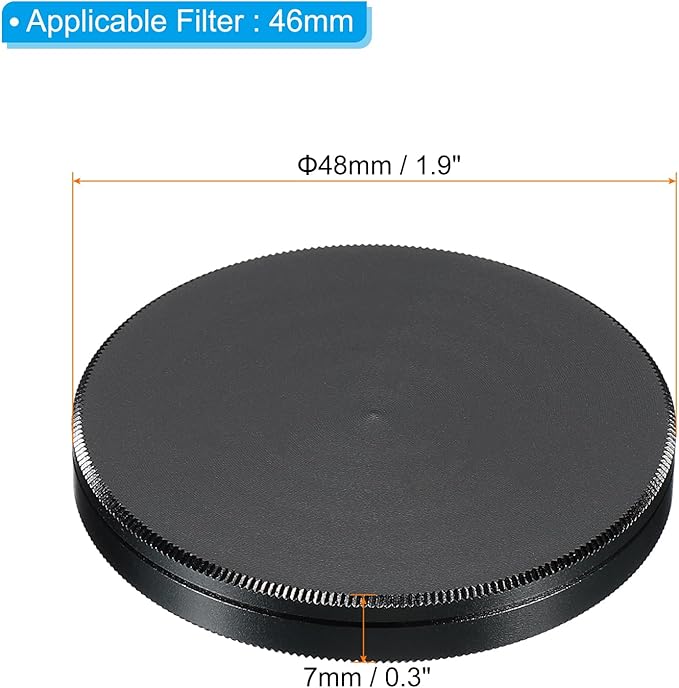 PATIKIL 46mm Lens Cap, Camera Lens Cap Cover Universal Lens Filter Stack Cap Front Metal Protective Case Cover with Cleaning Cloth for Photography Camera Filter