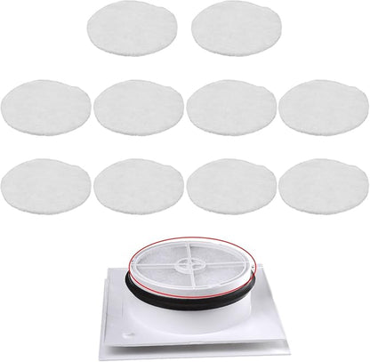 Air Filter G3 for Helios ELF-DLV 125, 10 Pack, 110 mm Diameter, Synthetic PET Fiber, Coarse Dust Retention, for ISO Coarse 50%, F1F1K1 Fire Rating, Up to 100°C