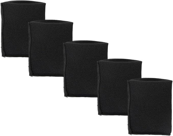 5 Pack VFF21 Foam Filters Fit for Vacmaster 2.5-5 Gallon Wet/Dry Vacs & Armor All 2.5 Gallon Vacs AA255, AA256, VOM205P 0901, 4 Gallon Vac VO408S 0901 - Replacement Filters