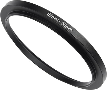 52mm to 58mm Step-Up Ring Filter Adapter,for All Brands UV ND CPL, Metal Ring Step-Up Rings Adapter Filter (52mm-58mm)