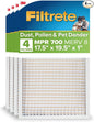 Filtrete 17.5x19.5x1 AC Furnace Air Filter, MERV 8, MPR 700, Tough on Pollen, Easy on Airflow, 3-Month Pleated 1-Inch Electrostatic Air Cleaning Filter, 4-Pack (Actual Size 17.187 x 19.15 x 0.81 in)