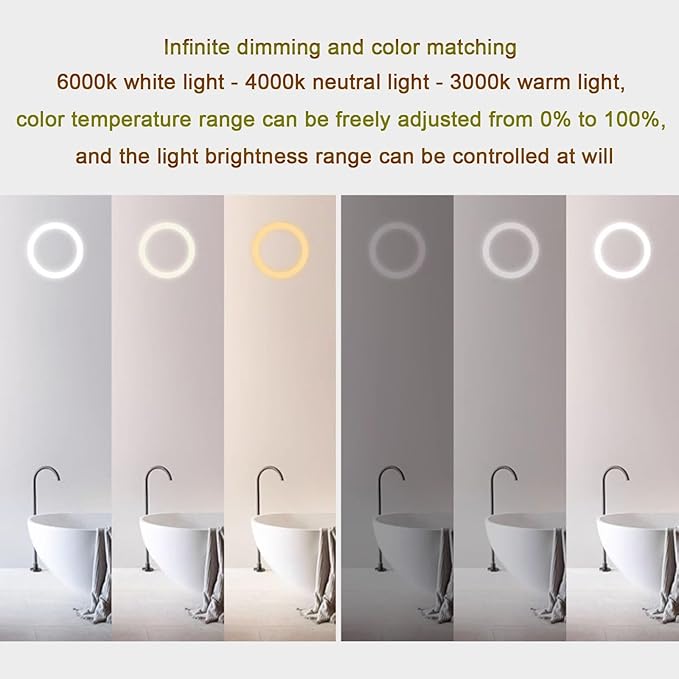Smart Illuminated LED Bathroom Mirror，Bathroom Mirror with LED Lights，Energy-Saving LED Smart Mirrors，LED Mirror for Bathroom，with Demister Pad and Smart Touch Switch(H70*W80cm/H27.6*W31.5IN)