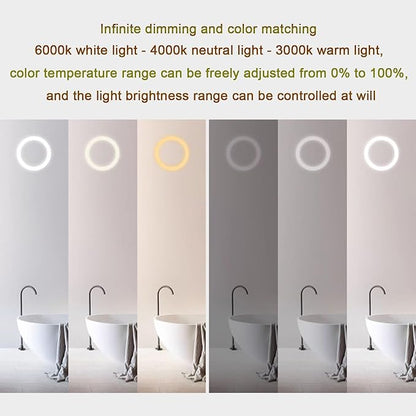 Smart Illuminated LED Bathroom Mirror，Bathroom Mirror with LED Lights，Energy-Saving LED Smart Mirrors，LED Mirror for Bathroom，with Demister Pad and Smart Touch Switch(H70*W80cm/H27.6*W31.5IN)