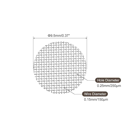 MECCANIXITY Pipe Screen Stainless Steel Screens, 3/8 Inch (9.5mm) Diameter for Pipe Filter, Pack of 40