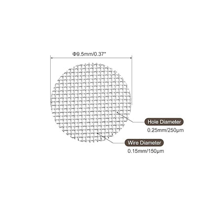 MECCANIXITY Pipe Screen Stainless Steel Screens, 3/8 Inch (9.5mm) Diameter for Pipe Filter, Pack of 120