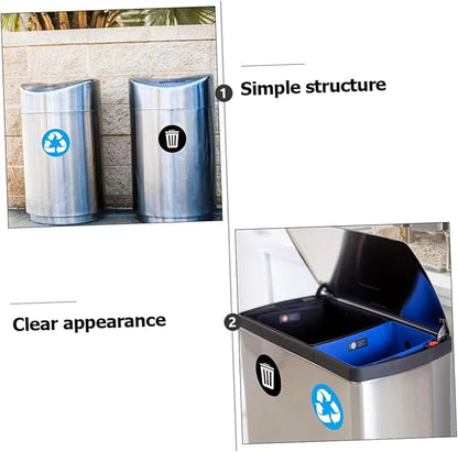 DECHOUS Reminding Waste Sorting Habits 6 Adhesive PVC Stickers for Garbage Can Decor