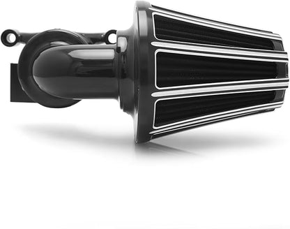 Big Sucker cone Air filter intake for harley air Cleaner Sportster Softail fatboy heritage dyna touring street road king Glide (Gauge style -Black, Type C : Touring 08-16, Softail 16-17)