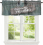 Gone Fishing Valances for Windows, Bronze Wood Grain Kitchen Valance Light Filtering Rod Pocket Short Curtains for Kitchen Bathroom, 1 Panel, 42"x12"
