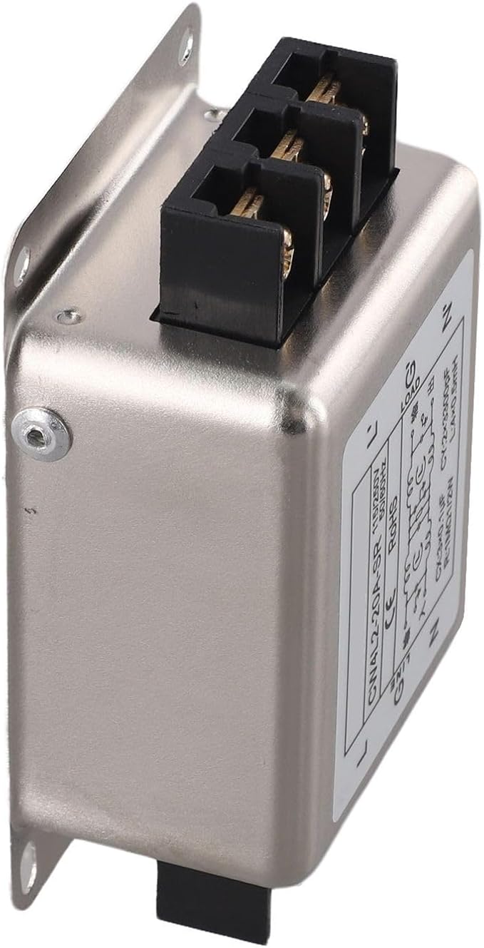 Single-Phase Two-Stage Power Supply Filter for Industrial Equipment — Conducted Noise Suppressor, Compact Chassis Mount, Alloy Housing, 250V, 3A/6A/10A/20A(20A)