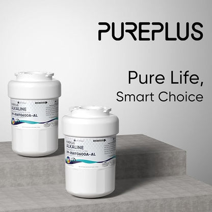 PUREPLUS Alkaline Replacement for GE® MWF®, SmartWater® MWFP, MWFINT, MWFA, GWF, HDX FMG-1, Kenmore® 9991, WFC1201, GSE25GSHECSS, Water Filter, 2 Pack