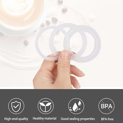 2 Pcs Filter with 3 Pcs Silicone Gasket Seals for 12 Cup Stovetop Espresso Coffee Maker Replacement Parts for Big Tummy and Straight Stainless Steel Moka Pot