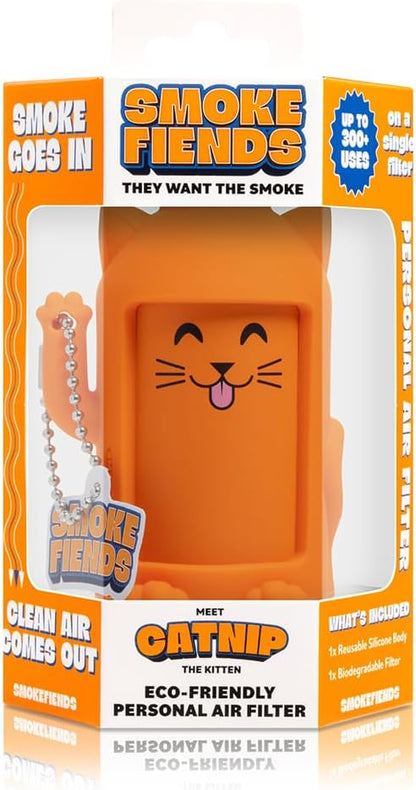 Portable & Eco-Friendly Personal Air Filter | Discreet HEPA & Carbon Filtration | Biodegradable & Up to 300+ Uses | Keychain Design for On-the-Go Freshness (Catnip)
